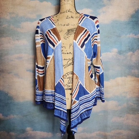 Lightweight Geometric NIC+ZOE Open Front Cardigan - Picture 2 of 11